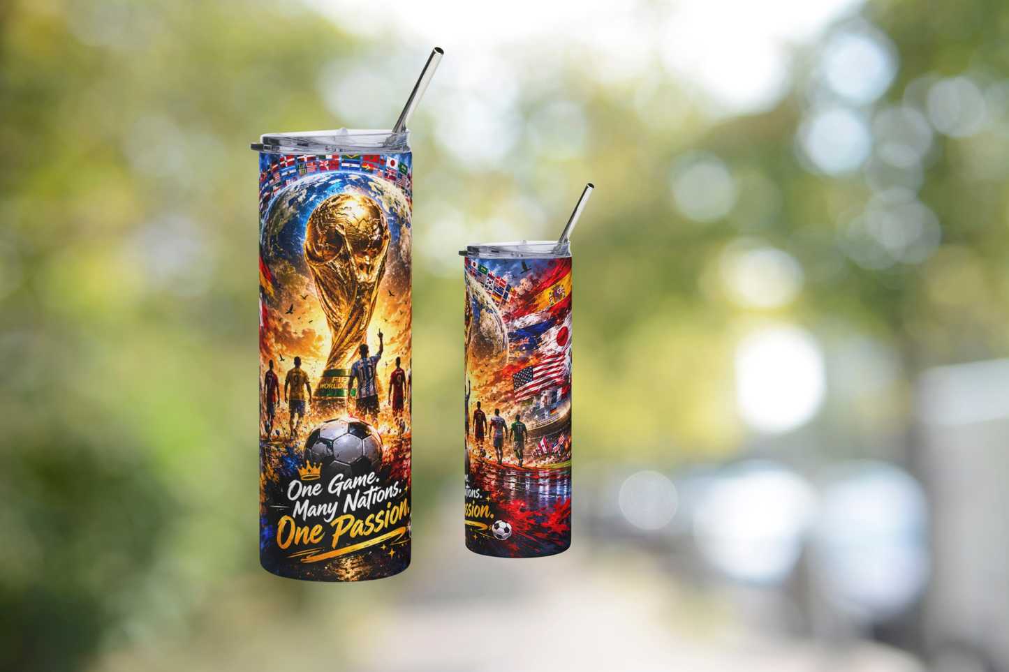 One Game Many Nations Premiere League Football Tumbler