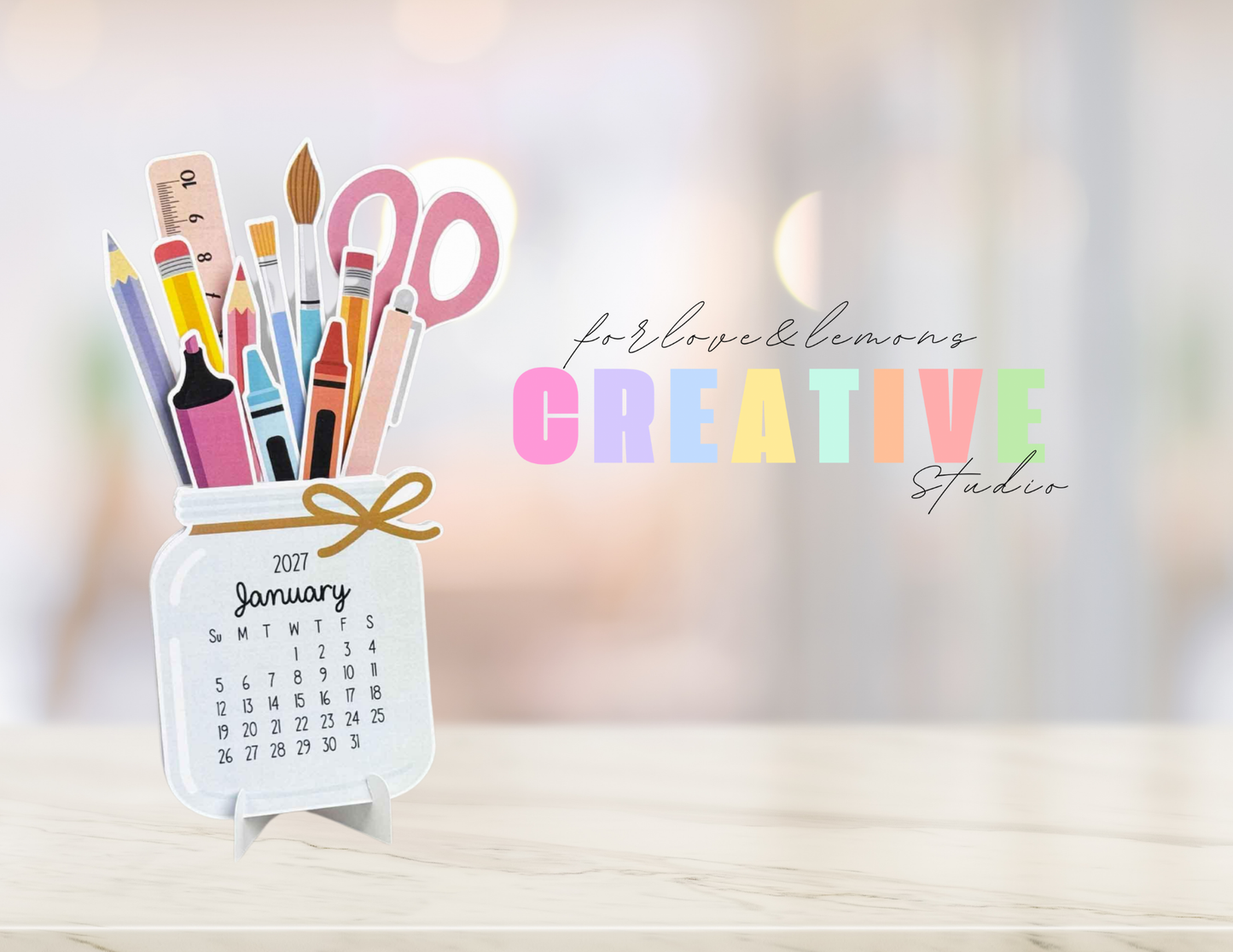 Monthly Desk Calendar 2026