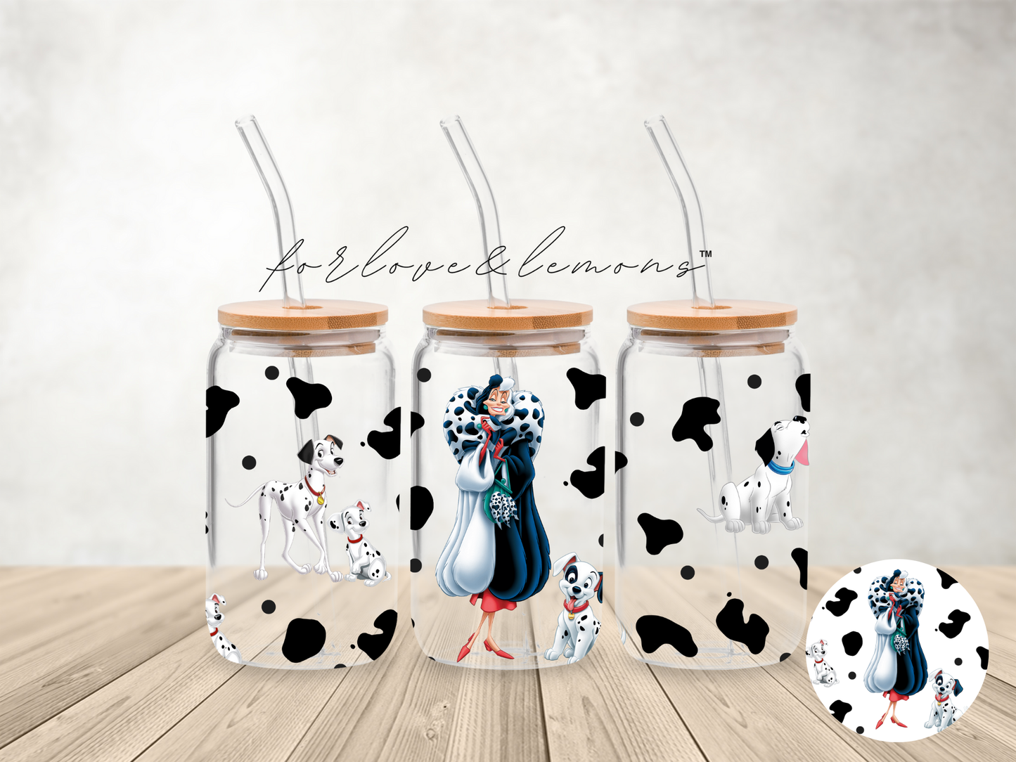 101 Dalmatians Glass Can 16oz