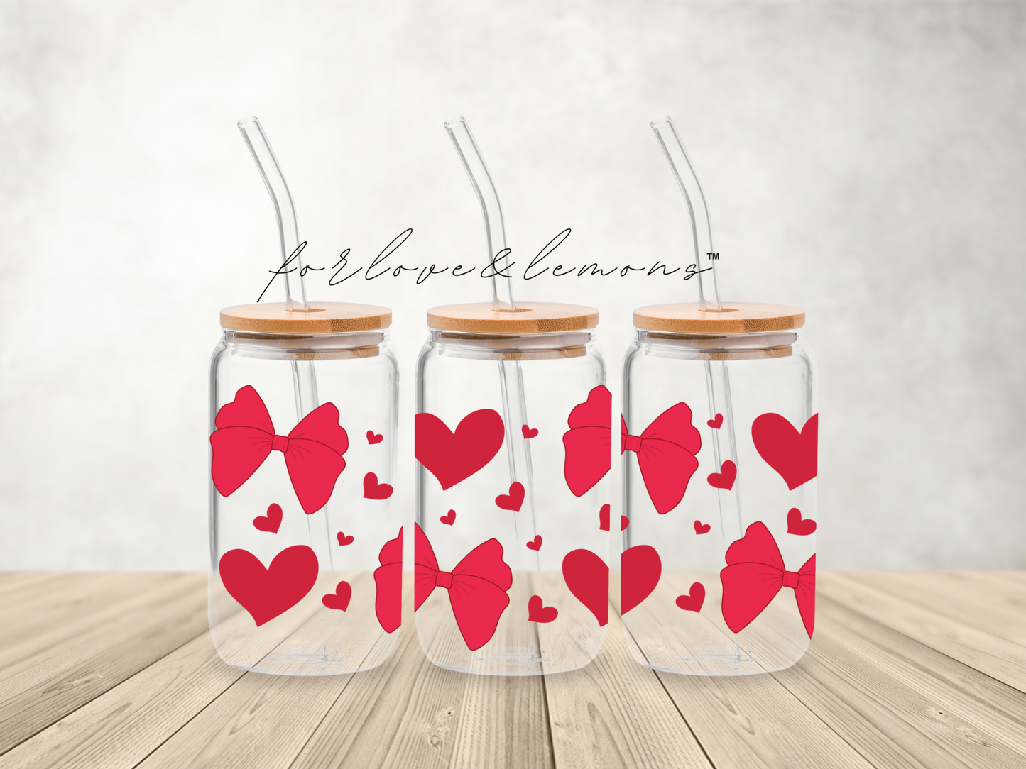 Red Bow Glass Can 16oz