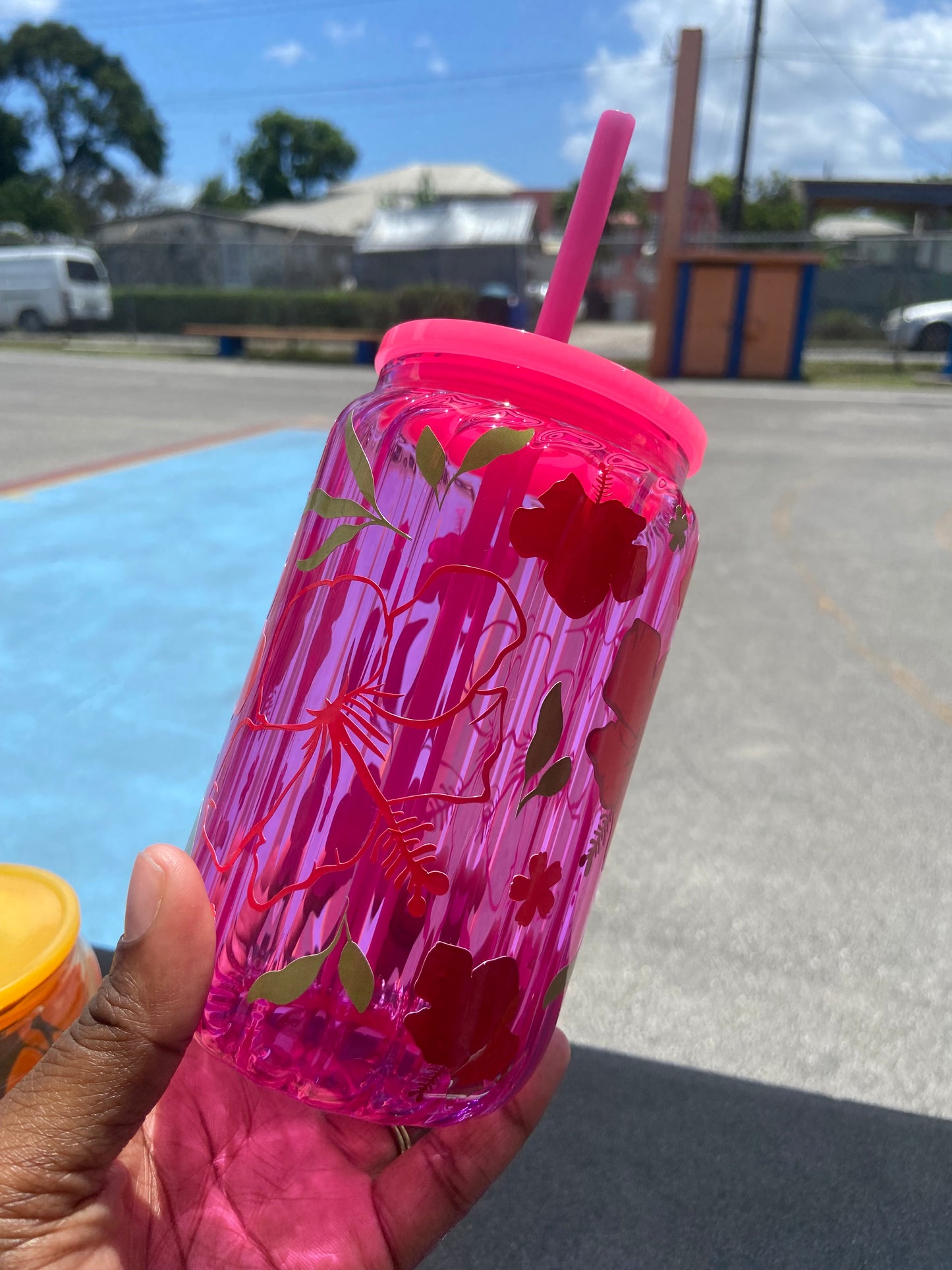 Hibiscus Jelly Glass Can 16oz