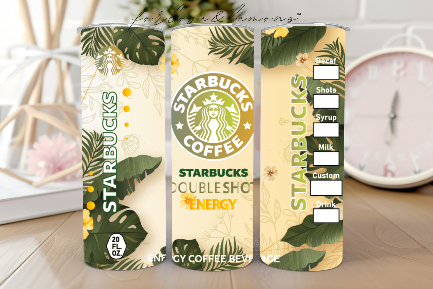 Green Leaf Starbucks Tumbler 20 oz