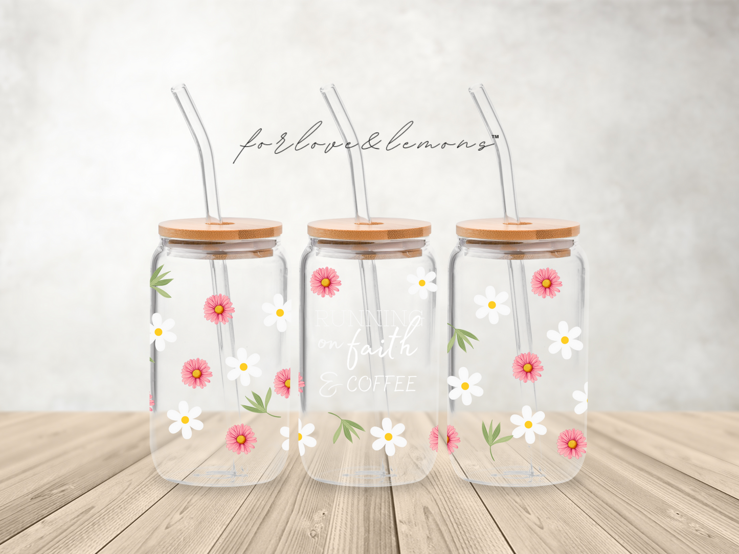 Running on Faith Glass Can 16 oz