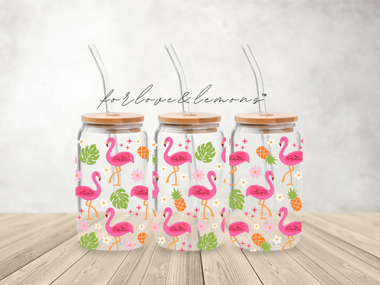 Flamingo Glass Can 16oz