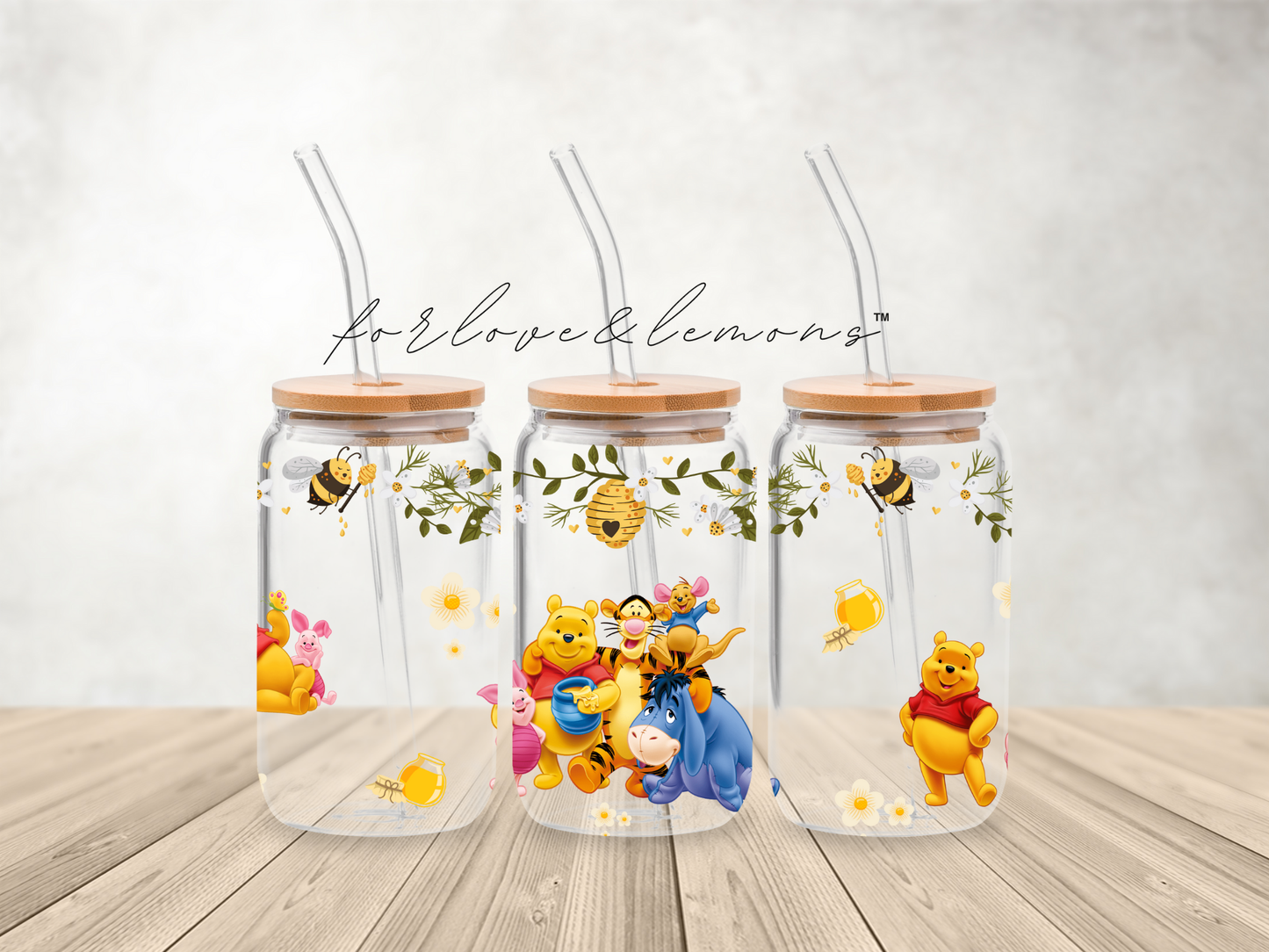 The Pooh Glass Can 16 oz