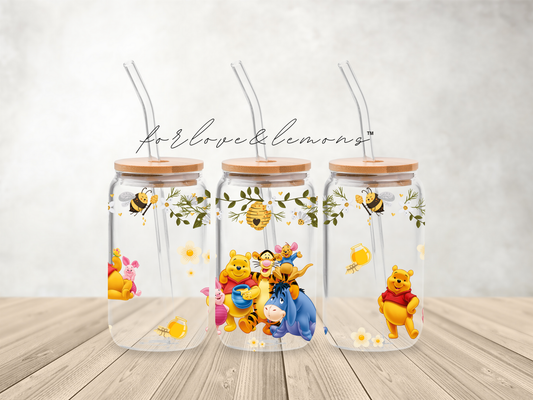 The Pooh Glass Can 16 oz