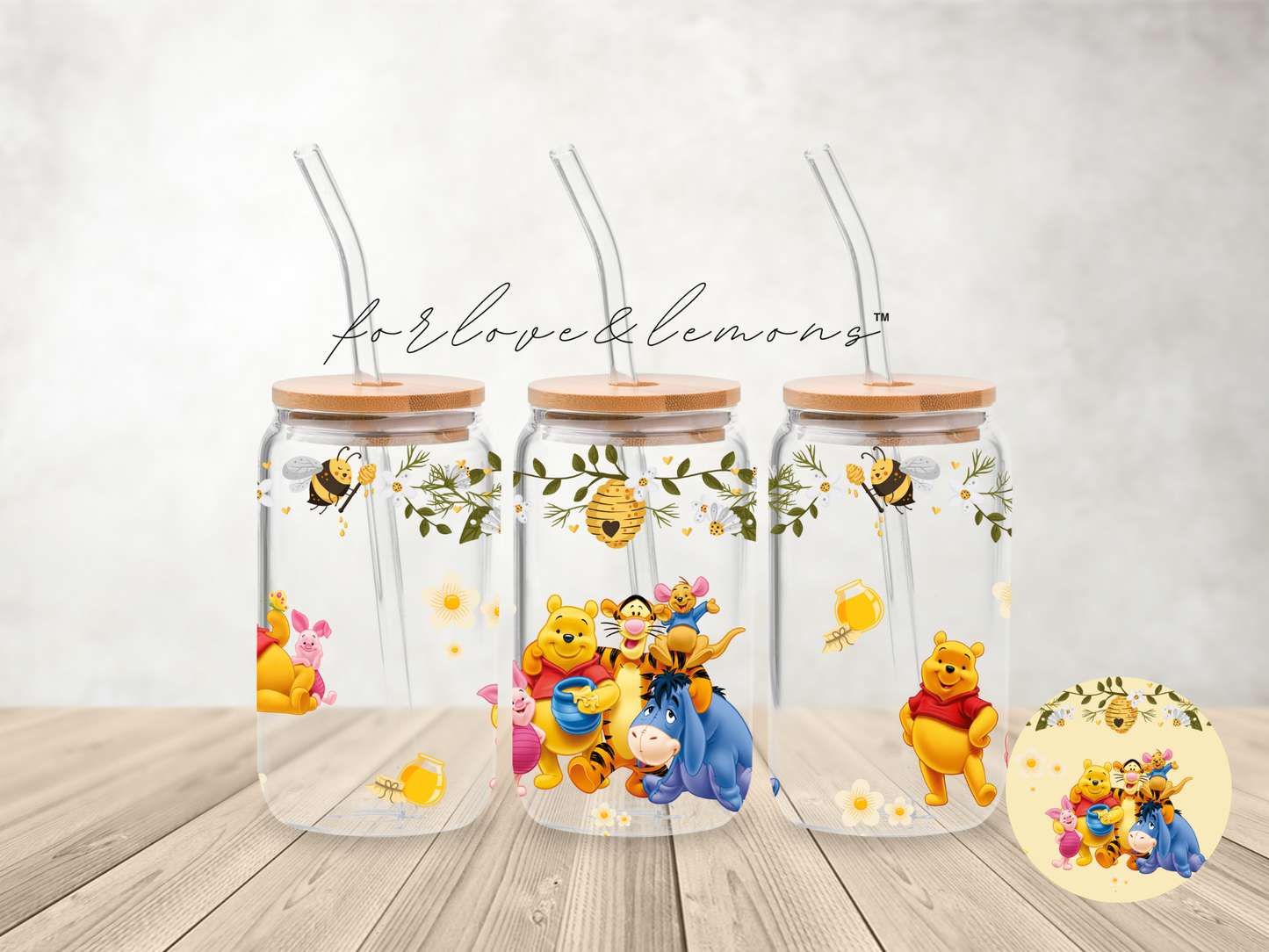 The Pooh Glass Can 16 oz