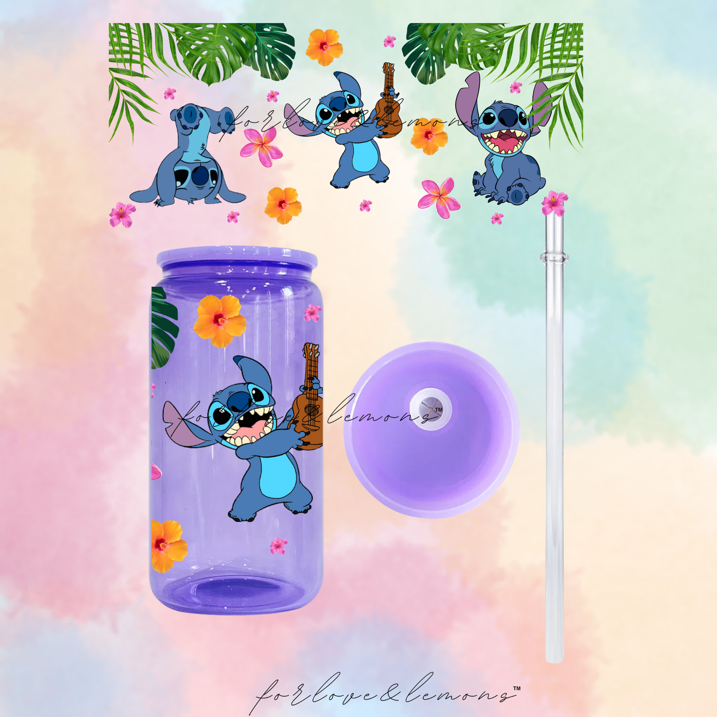 Lilo & Stitch Jelly Glass can 16oz