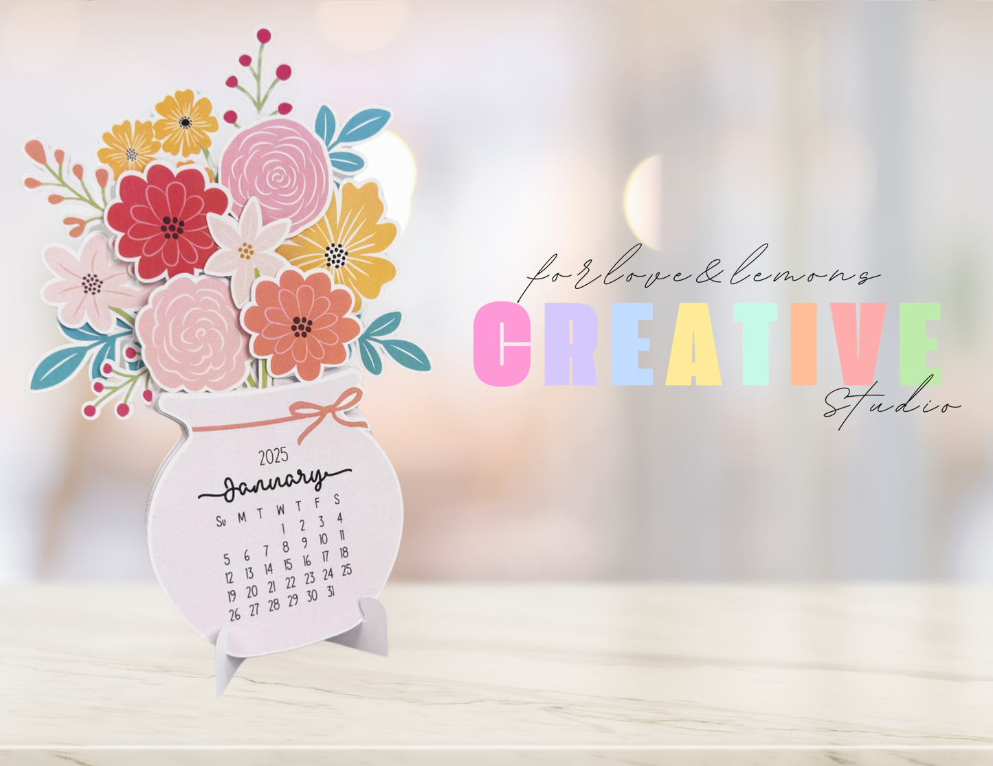 Monthly Desk Calendar 2026