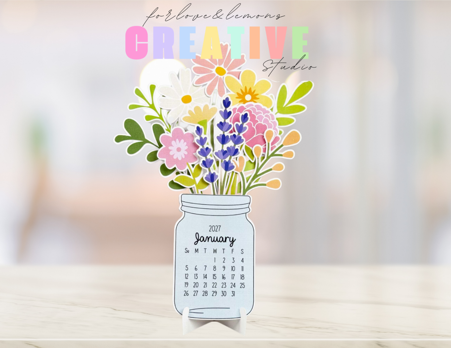 Monthly Desk Calendar 2026