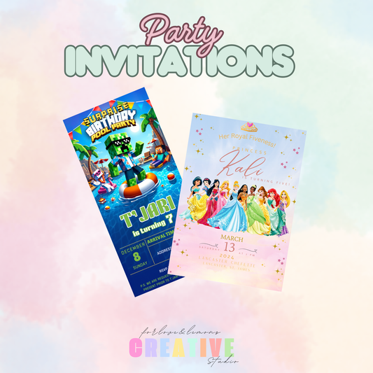 Digital Customizable Party Invitations