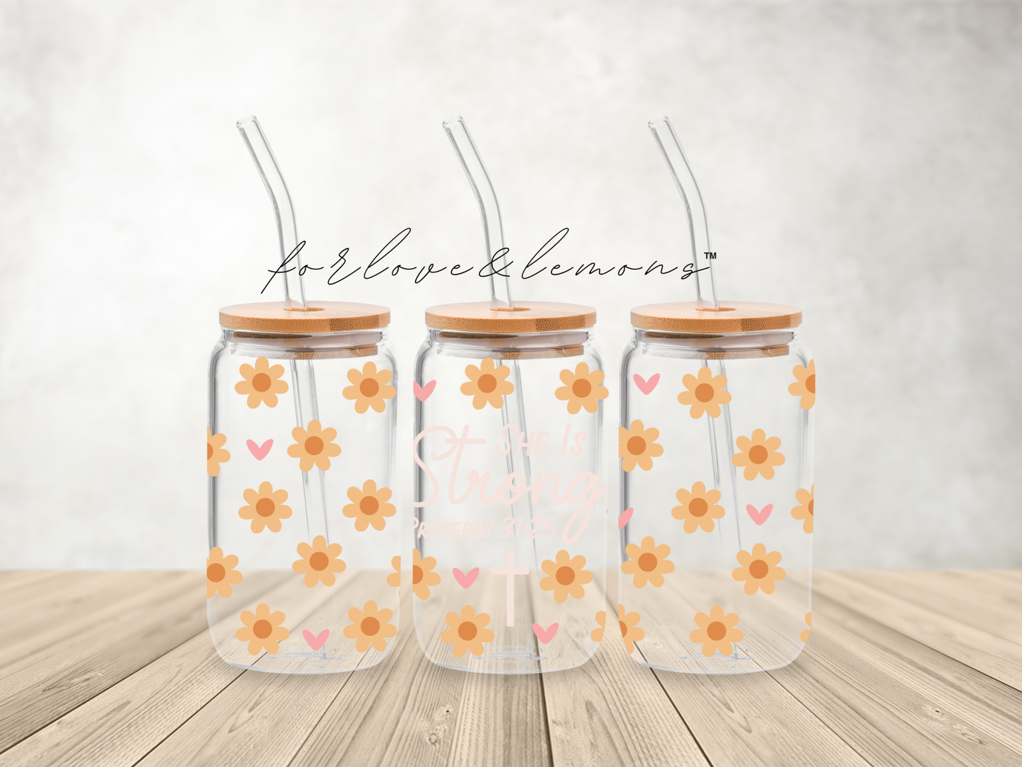 Proverbs 31:25 Glass Can 16oz