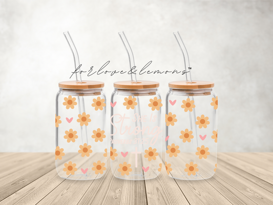 Proverbs 31:25 Glass Can 16oz