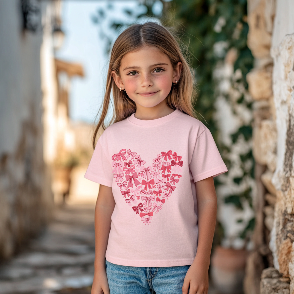 Bow Heart Kids Tee