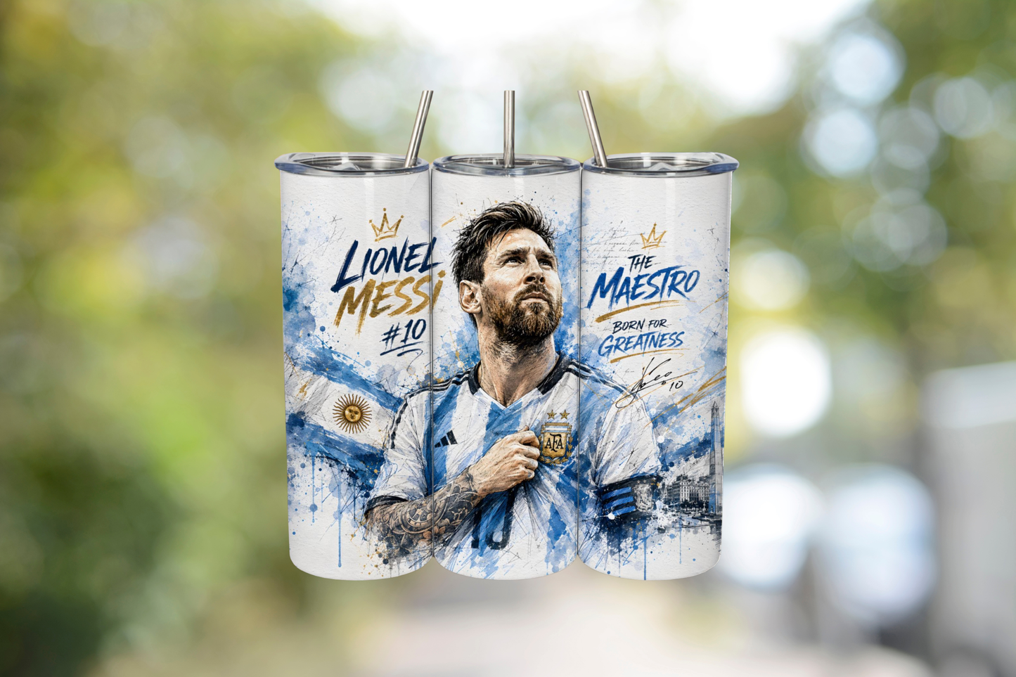 Premiere League Football Lionel Messi Tumbler