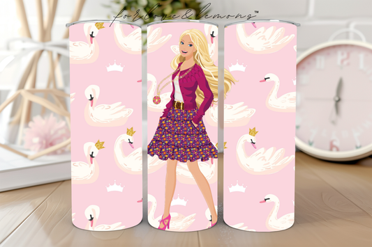 Swan Barbie Tumbler 20oz