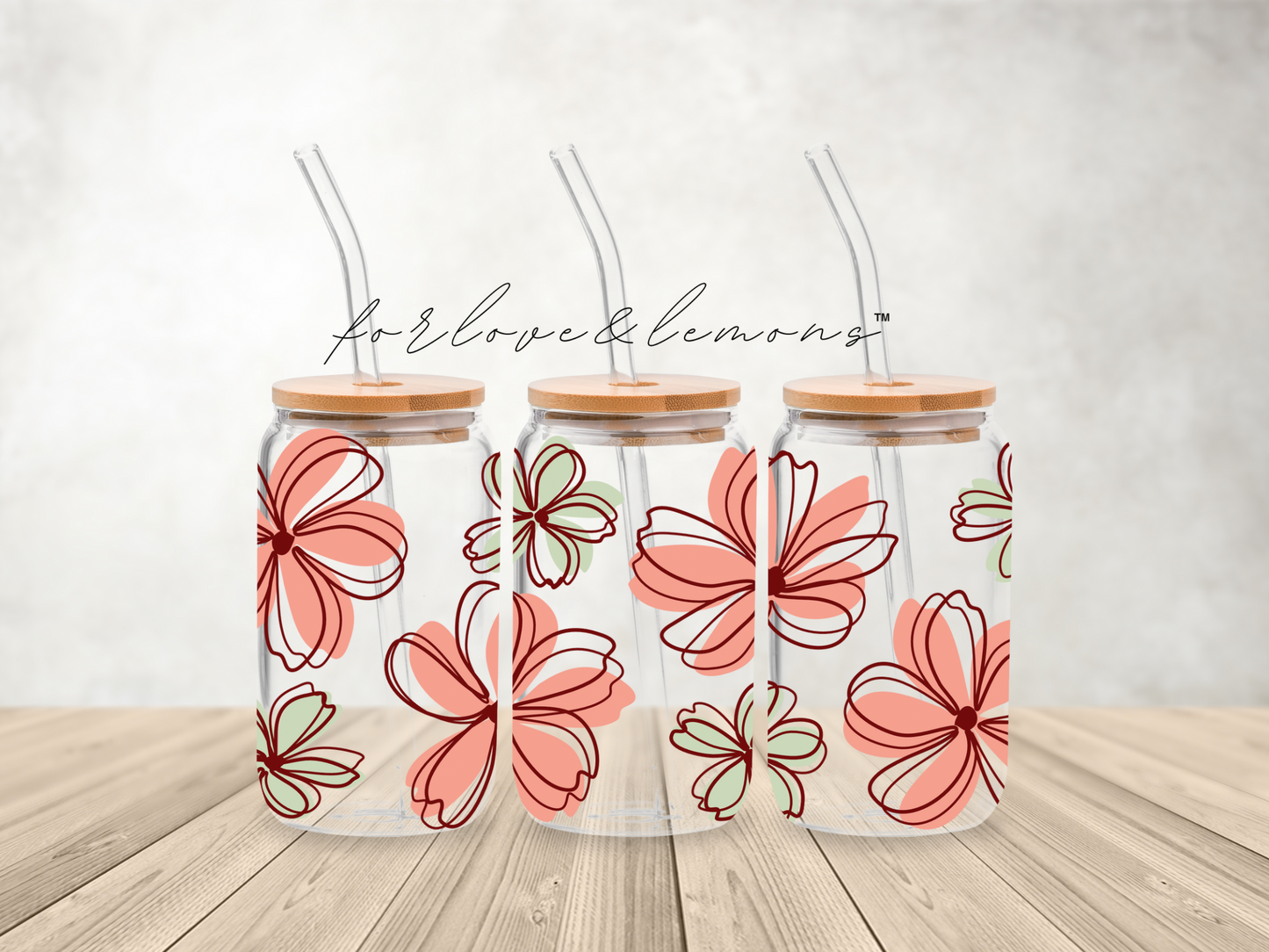 Flower Glass Can 16oz