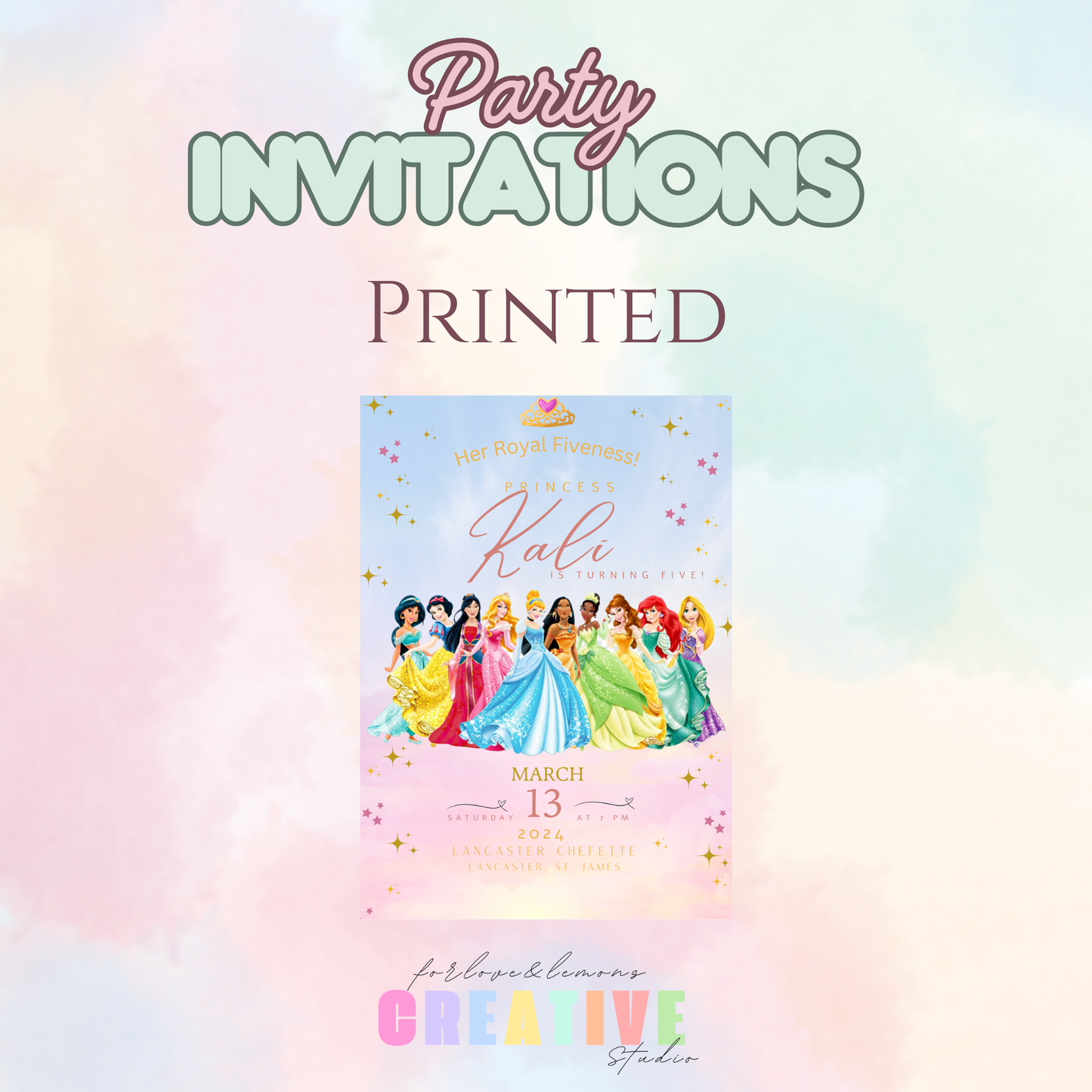 Printed Customizable Party Invitations