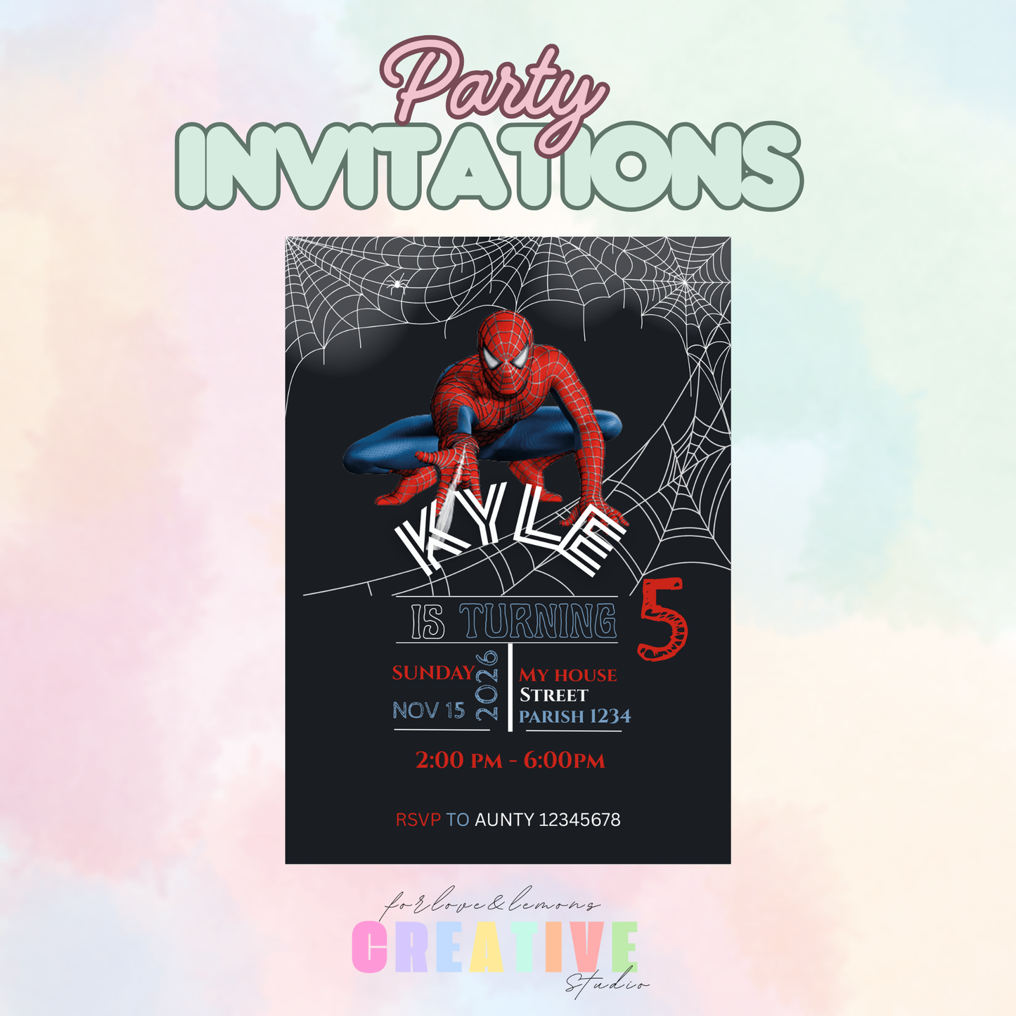 Printed Customizable Party Invitations