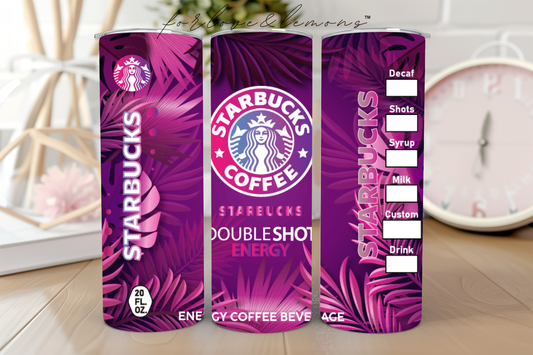 Purple Leaf Starbucks Tumbler 20 oz